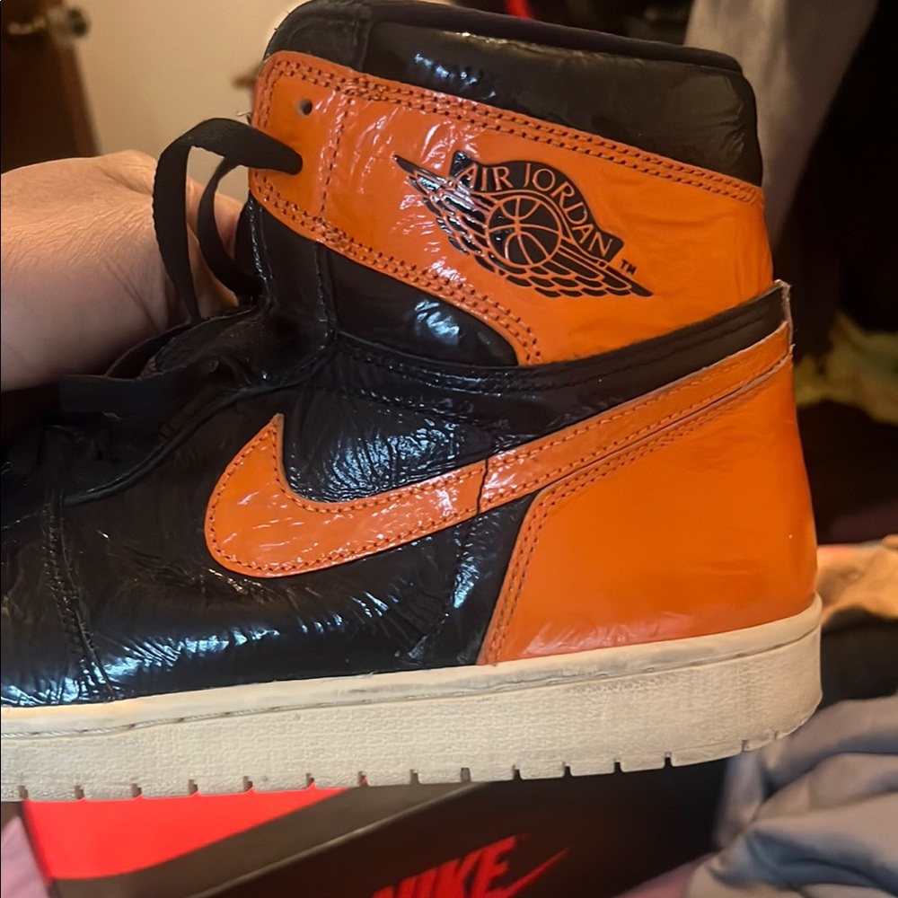 Air Jordan Black and Orange Sneakers